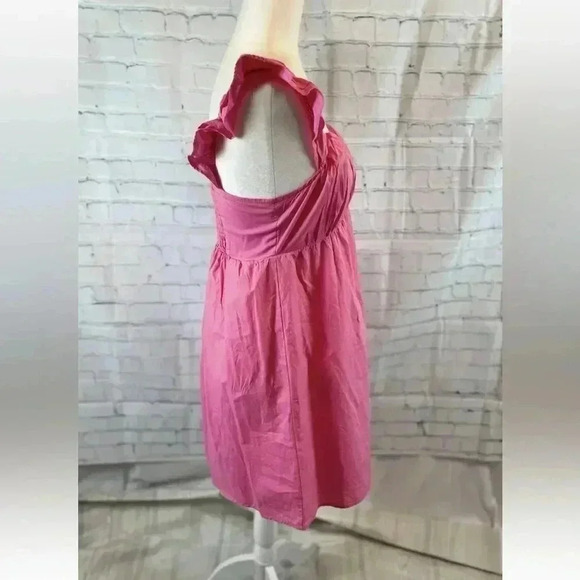 NEW Sim & Sam Puff Sleeve Mini Dress Women's Size M Barbie Pink Flutter sleeve - Picture 3 of 16